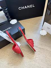 Fortok Chanel 24P Pearl Buckle Slippers Red - 2