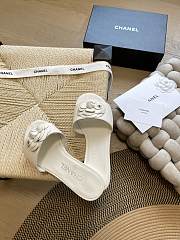 Fortok Chanel Camellia Slippers White - 4