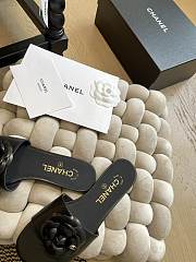 Fortok Chanel Camellia Slippers Black - 5
