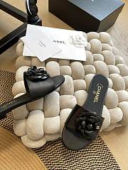 Fortok Chanel Camellia Slippers Black - 3