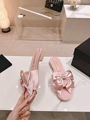 Fortok Chanel Bow Slippers Pink - 4