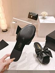 Fortok Chanel Bow Slippers Black - 6