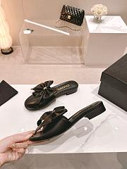 Fortok Chanel Bow Slippers Black - 5