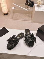 Fortok Chanel Bow Slippers Black - 4