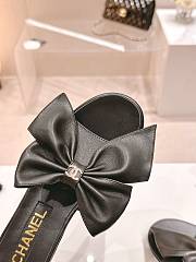 Fortok Chanel Bow Slippers Black - 3