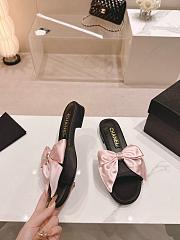 Fortok Chanel Pink Bow Slippers in Black  - 6