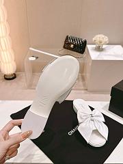 Fortok Chanel Bow Slippers White - 3