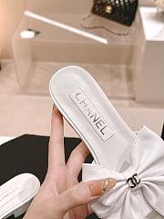 Fortok Chanel Bow Slippers White - 5