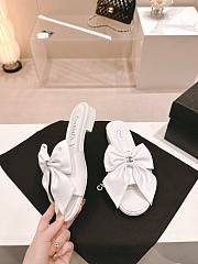 Fortok Chanel Bow Slippers White - 4