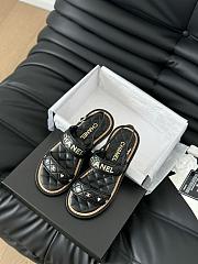 Fortok Chanel Dad Sandals Black Calf Leather  - 1