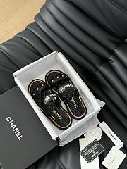 Fortok Chanel Dad Sandals Black Calf Leather  - 5