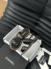 Fortok Chanel Dad Sandals Black Calf Leather  - 4