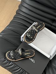 Fortok Chanel Dad Sandals Black Calf Leather  - 3