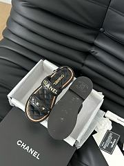 Fortok Chanel Dad Sandals Black Calf Leather  - 2
