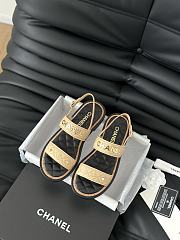 Fortok Chanel Dad Sandals Beige Calf Leather - 1
