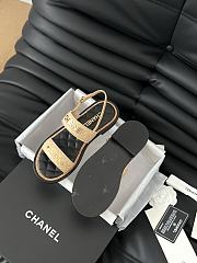 Fortok Chanel Dad Sandals Beige Calf Leather - 3