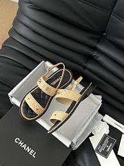 Fortok Chanel Dad Sandals Beige Calf Leather - 4