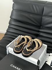 Fortok Chanel Dad Sandals Beige Calf Leather - 2