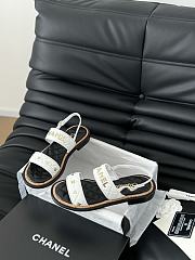 Fortok Chanel Dad Sandals White Calf Leather - 4