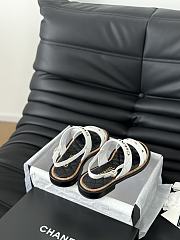 Fortok Chanel Dad Sandals White Calf Leather - 3