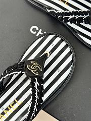 Fortok Chanel 24P Knitted Double C Flip-flops Black - 3