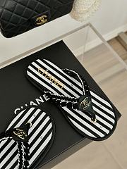 Fortok Chanel 24P Knitted Double C Flip-flops Black - 5