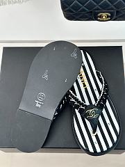 Fortok Chanel 24P Knitted Double C Flip-flops Black - 6