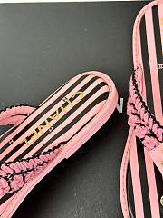 Fortok Chanel 24P Knitted Double C Flip-flops Pink - 5