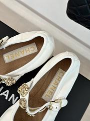 Fortok Chanel Mary Jane White Leather Shoes - 2