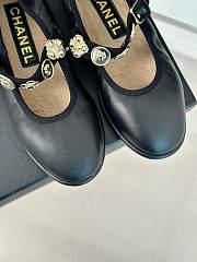 Fortok Chanel Mary Jane Black Leather Shoes - 3