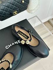 Fortok Chanel Mary Jane Black Leather Shoes - 4