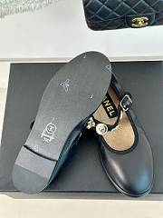 Fortok Chanel Mary Jane Black Leather Shoes - 5