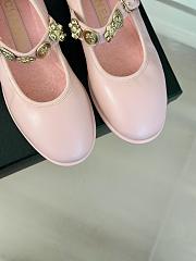 Fortok Chanel Mary Jane Pink Leather Shoes - 5