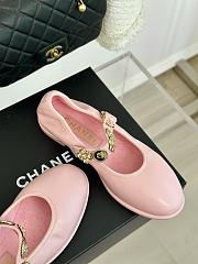 Fortok Chanel Mary Jane Pink Leather Shoes - 3