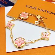 Fortok Louis Vuitton Pink Old Flower Bracelet Gold - 1