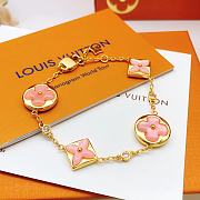 Fortok Louis Vuitton Pink Old Flower Bracelet Gold - 5