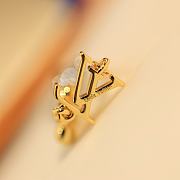 Fortok Louis Vuitton Gram Earrings Metal With Gold-color Finish & Zircons - 6