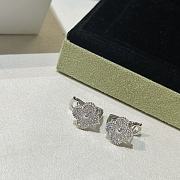 Fortok Van Cleef & Arpels Diamond Four-leaf Clover Earrings Silver - 5