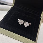 Fortok Van Cleef & Arpels Diamond Four-leaf Clover Earrings Silver - 4