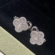 Fortok Van Cleef & Arpels Diamond Four-leaf Clover Earrings Silver - 3