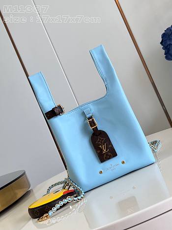 Fortok Louis Vuitton Atlantis BB Bag Blue M11387 17x17x7cm