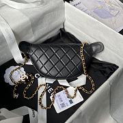Fortok Chanel 24S Waist Bag Black Double C Enamel Buckle AS4113 27cm - 2
