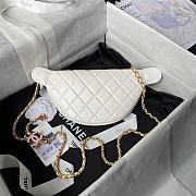 Fortok Chanel 24S Waist Bag White Double C Enamel Buckle AS4113 27cm - 4