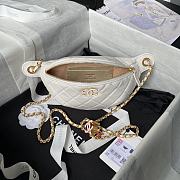Fortok Chanel 24S Waist Bag White Double C Enamel Buckle AS4113 27cm - 3