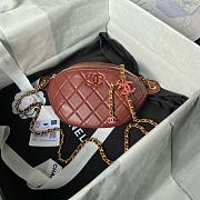Fortok Chanel 24S Waist Bag Red Double C Enamel Buckle AS4113 27cm - 1