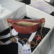 Fortok Chanel 24S Waist Bag Red Double C Enamel Buckle AS4113 27cm - 5