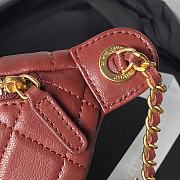Fortok Chanel 24S Waist Bag Red Double C Enamel Buckle AS4113 27cm - 4