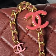 Fortok Chanel 24S Waist Bag Red Double C Enamel Buckle AS4113 27cm - 2
