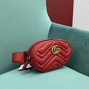 Fortok Gucci GG Marmont Matelasse Belt Bag Red 476434 18x11x5cm - 5