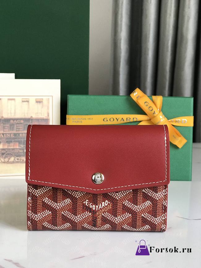 Fortok Goyard Saint-Gabriel Wallet Red 12×2.5×9.3cm - 1